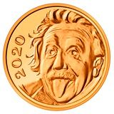 Suiza lanza moneda con Albert Einstein sacando la lengua